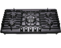 New - Anlyter 30" Gas Cooktop, 5 Burners Built-in Gas Stovetop Stainless Steel LPG/NG Convertible Gas Stove Dual Fuel Sealed Gas Hob - Black . Model # ALT-05-03-BGT0502 . Retail $300 . Stock photos used