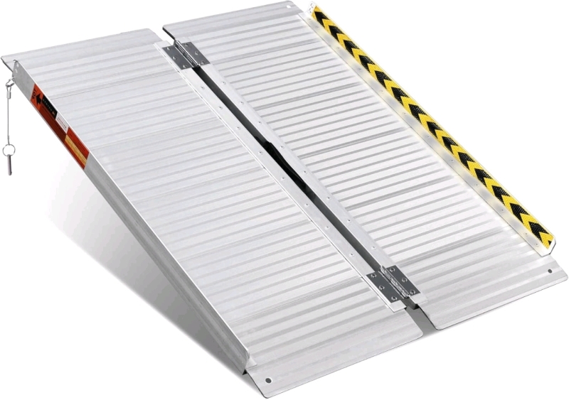 New - ORFORD Aluminum 3ft.×28 3/4" Non-Skid Folding Wheelchair Ramp , 800 lbs Weight Capacity . Stock photo used