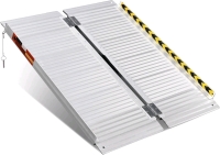 New - ORFORD Aluminum 3ft.&times;28 3/4" Non-Skid Folding Wheelchair Ramp , 800 lbs Weight Capacity . Stock photo used