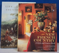 2 Vintage Books | New French Counrty: A Style & Source Book Written By; Linda Dannenberg Hardcover Copy | & Life In The French Conurty House, Written by; Mark Girouard, Hardcover Copy