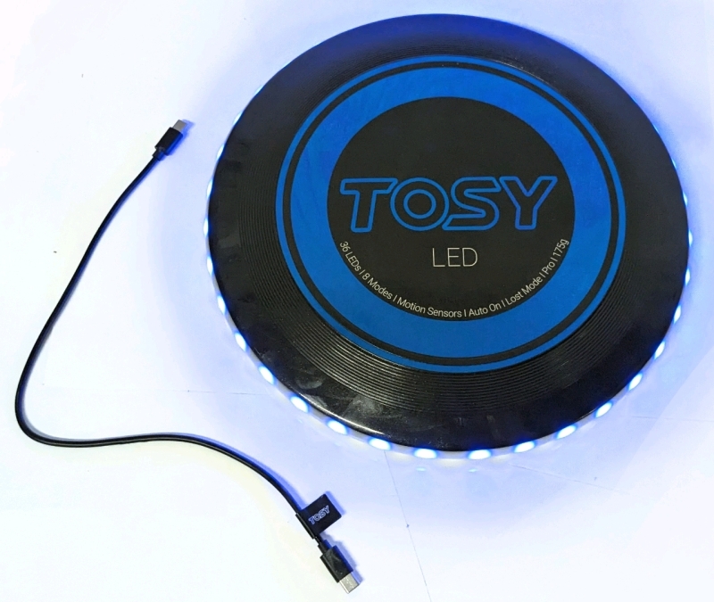 Tosy 36 LED Flying Disk | 8 Modes | Motion Sensors | Auto On | Lost Mode | 175g / 11" Diameter
