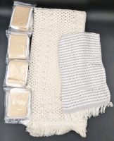New CYC Atelier Table Runner (15" x 52") & Dish Cloth (19" x 12") + 500 New Nepak Disposable Wood Pulp Drawstring Tea Bags for Loose Leaf Tea (2" x 2.75" ea)
