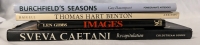 4 Vintage Art Books. 3 Hardcover, 1 Softcover. "Burchfield's Seasons", "Thomas Heart Benton", "Images" and "Recapitulation". Tallest Measures 12".