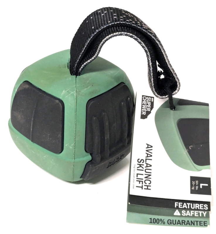 New Size Large (50+ lbs) | Bark: Super Chewer Avalanche Ski Lift Dog Toy | 3.33" x 3.46" x 3.25"