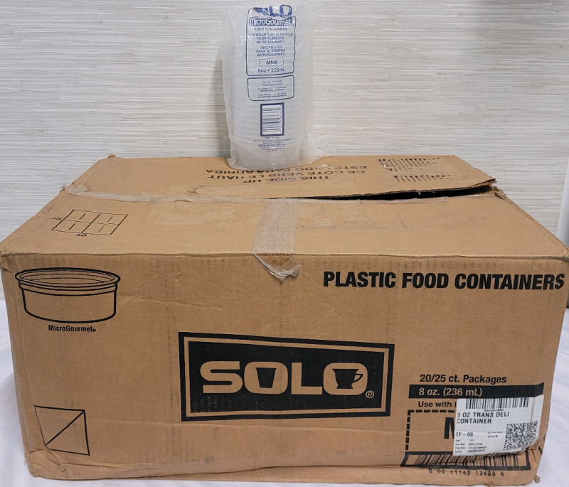 New - 500 SOLO Micro Gourmet 8oz. Clear Plastic Food Containers . Great for Vendor Samples : baked goods , fruit , vegetables , honey . Lids Not Included