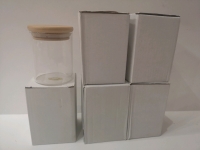 5 New Small Glass Jars 3.5" Tall