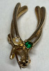 Three Brooches Boucher Double wishbone Rhinestone Statement 5 inch Fox Tail - 3