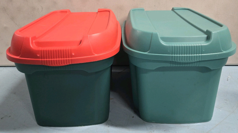 2 Storage Bins | ( 2 ) Truly Home Maison Plastic Stacking Storage Container { Measures 26" x 17" x 14" Each }