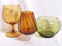 3 Vintage Coloured Glass Vases