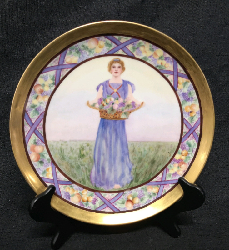 Vintage Collector Plate France D & Co. 11" Diameter Signed Belle Barrett