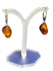 925 Sterling Silver Amber Lever back Earrings - 2