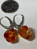 925 Sterling Silver Amber Lever back Earrings - 3