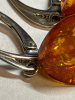 925 Sterling Silver Amber Lever back Earrings - 4