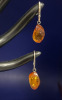 925 Sterling Silver Amber Lever back Earrings - 5