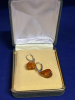 925 Sterling Silver Amber Lever back Earrings - 6