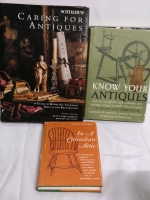 3 Vintage Guide Hardcover Books; Caring for Antiques, In a Canadian Attic & Know Your Antiques