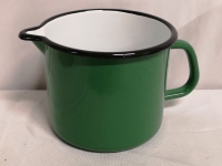 Vintage 5" Tall Enamel Pitcher - 6" Diameter