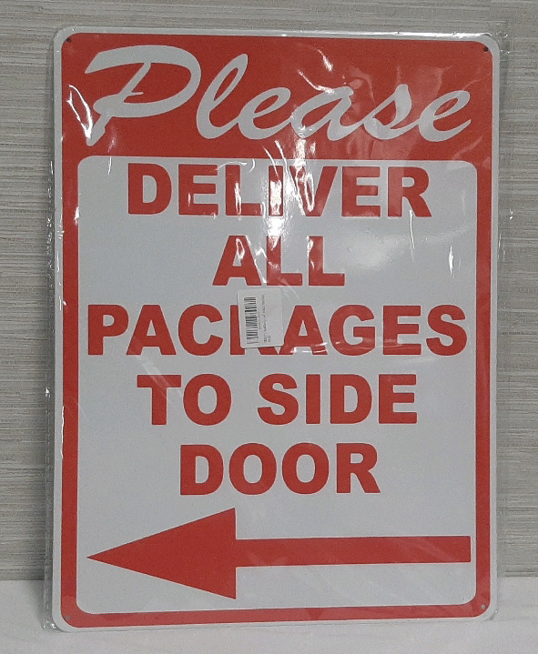 New Side Door Metal Sign - 15.5" X 12"