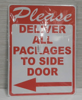New Side Door Metal Sign - 15.5" X 12"