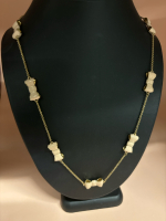 KATE SPADE New York &lsquo;&rsquo; Take a Bow &lsquo;&rsquo; Stamped Ecru Peach Necklace With Pouch