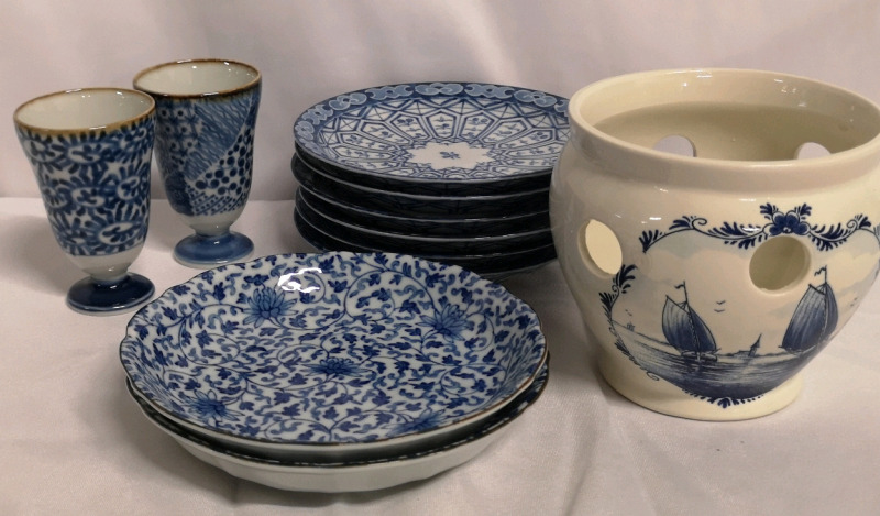 Delft Holland Candle Holder + Dishes