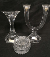 Nachtman Germany Crystal Candle Holders + Trinket Box