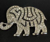 Art Deco Rhinestone Lattice Style Elephant