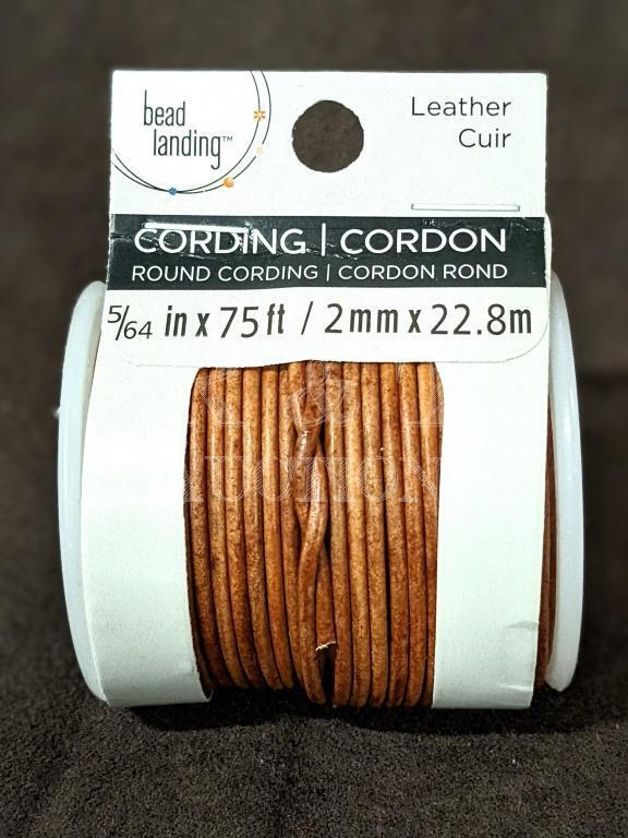 New Bead Landing Leather Round Cording 5/64" x 75'