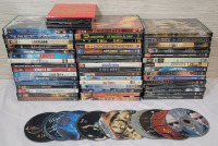 56+ DVD Movies & 4 Rap CDs . Action , Comedy , Thrillers , Si-Fi . Not All Cases Checked for DVDs