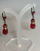 Red Ruby Cab Lariat Matching Earrings - 3