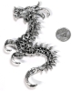 Large Bright & Colorful Silver Tone Dragon Spirit Carnival Brooch w Rhinestones Large & Small | 4.5" Long - 4