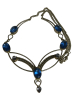 Statement Royal Blue Faceted Cab Necklace with bezel Light Blue Stones. - 3