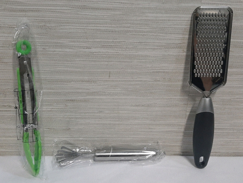 New Kitchen Tools - Green Tongs, Coconut Scraper and Hand Cheese Grater