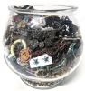 Large Fishbowl Full of Crafting Jewelry Pieces | Bowl Measures 6.4" Diameter x 7.75" Tall - 4