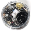 Large Fishbowl Full of Crafting Jewelry Pieces | Bowl Measures 6.4" Diameter x 7.75" Tall - 5