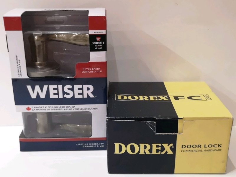 2 New Keyed Enter Weiser & Dorex FC Series Door Locks