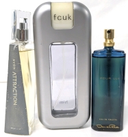 Avon Attraction for Him (4.5" Tall), FCUK Him (100ml*) & Oscar de la Renta Pour Lui (50ml)