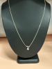 925 Sterling Silver Cuban Chain with Demure CZ Pendant - 4