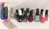 12 Nail Polishes+ New Sally Hansen Tweezers+ New Artificial Nails