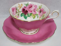 Royal Albert Pink Cabbage Rose Avon Shape Pink Cup & Saucer . Both Ring True , No chips or cracks