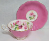 Royal Albert Pink Cabbage Rose Avon Shape Pink Cup & Saucer . Both Ring True , No chips or cracks - 3