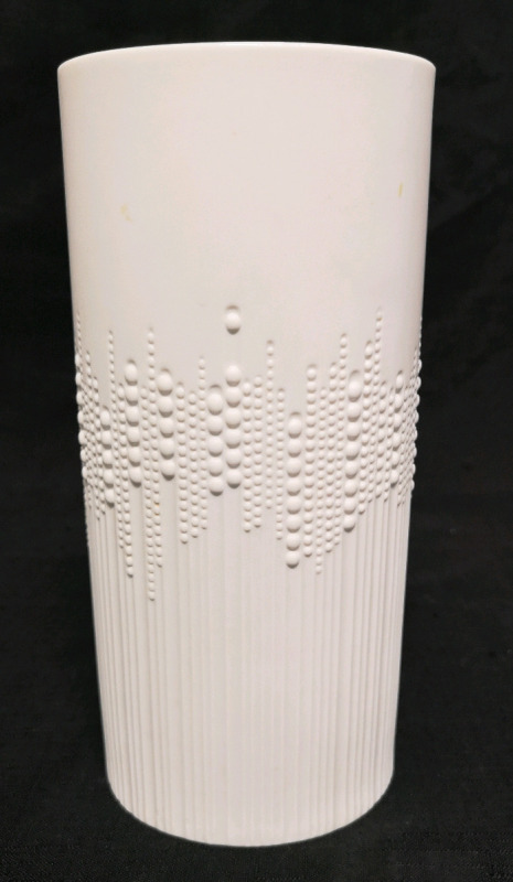 Vintage 9.5" White Bisque Porcelain Pearl Drop Oval Vase by Tapio Wirkkala Rosenthal Germany