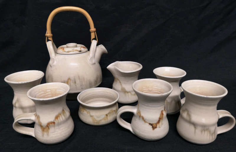 Vintage Signed Pottery Tea Set by Canadian Artist