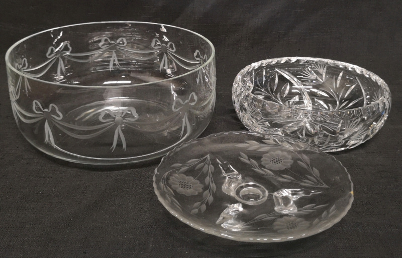 Vintage Crystal & Glass Dishes - Bowls & Footed Plate