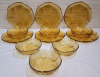 MCM Pasabahce Amber Glass Dinner Plates & Salad Bowls . Set of 6 Each , 12 Pieces Total