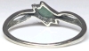 Lovely Dainty 10K Gold Stamped Oval Cut 4-Prong Set Emerald Open Gallery Back & CZ Waterfall Ring | Size 5.5 - 3