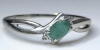 Lovely Dainty 10K Gold Stamped Oval Cut 4-Prong Set Emerald Open Gallery Back & CZ Waterfall Ring | Size 5.5 - 5