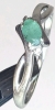 Lovely Dainty 10K Gold Stamped Oval Cut 4-Prong Set Emerald Open Gallery Back & CZ Waterfall Ring | Size 5.5 - 6