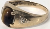 Gorgeous 10K Gold Ring with 4-Claw Set Oval Tigers Eye Stone Open Gallery Back with Diamonds on Either Side | Size 7.5 - 2