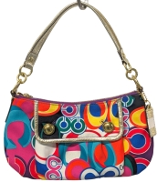 Wow! COACH Groovy Poppy Multicolored Handbag Shoulder Bag | #13834 | 4" x 12.5" x 7" Tall, 7" Strap Drop